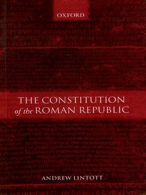cover image of The Constitution of the Roman Republic